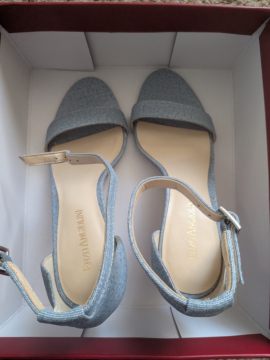 Enzo Angiolini Shoes - Enzo Angiolini Blue Denim Ankle Strap Sandals